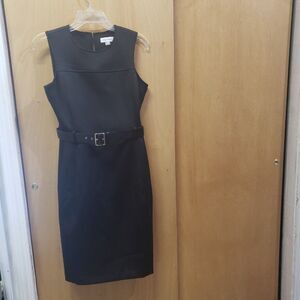 Calvin Klein sleeveless black dress size 4 with a belt-great condition